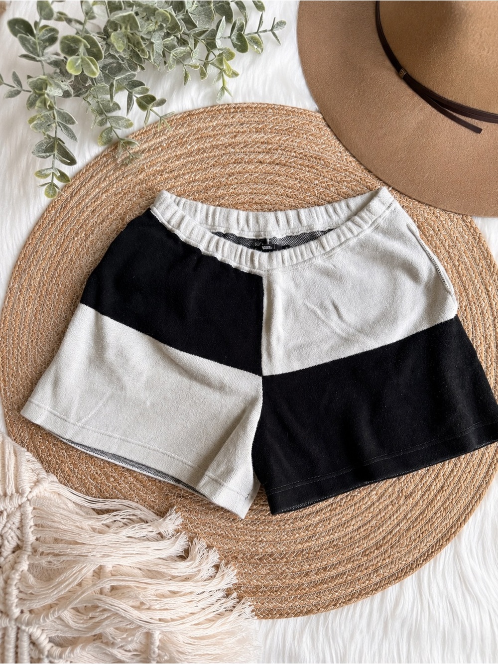 Vans Women’s Color Block  Black & White Knit Lounge Shorts